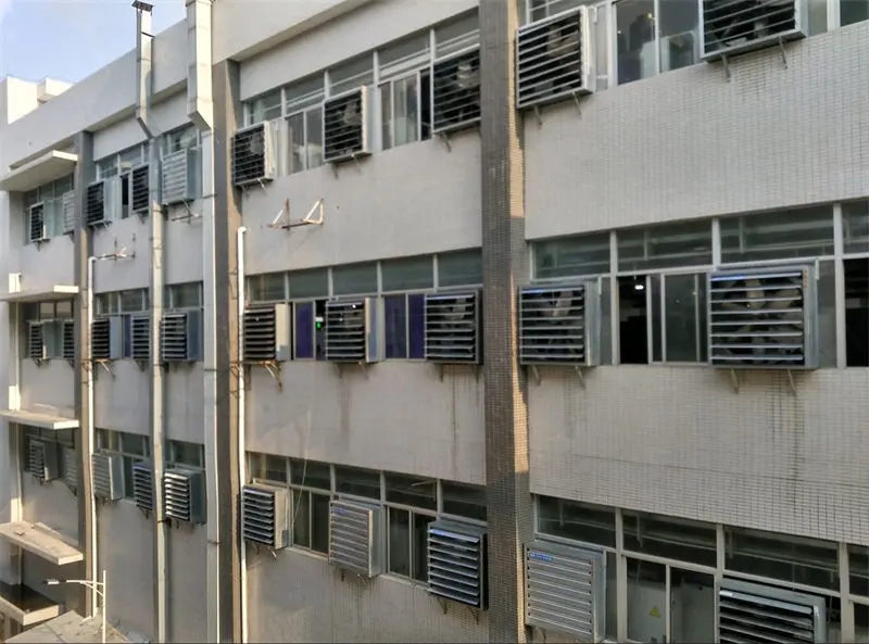 某箱包皮包厂负压风机通风案例